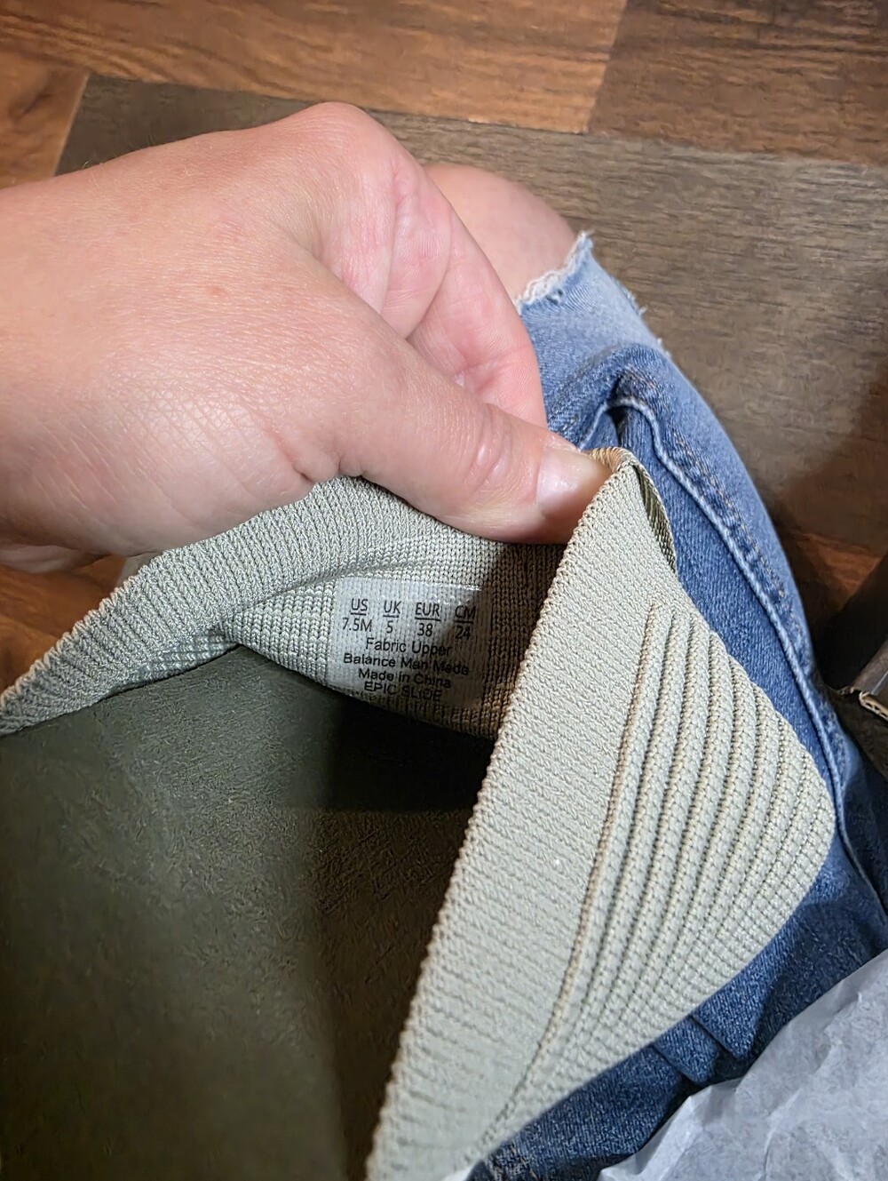 Ryka Ribbed Slip-On Slides in Abbey Green and White - Picture 7 of 8